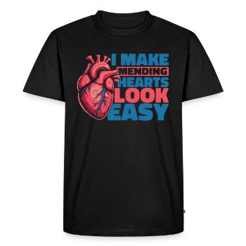 Cardiologist - Men's Premium Organic T-Shirt - black - Front - Nico (187cm)
