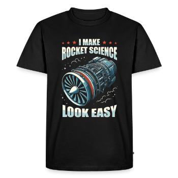 Aerospace Engineer - Men's Premium Organic T-Shirt - black - Front - Nico (187cm)