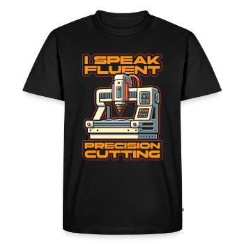 CNC Router - Men's Premium Organic T-Shirt - black - Front - Nico (187cm)