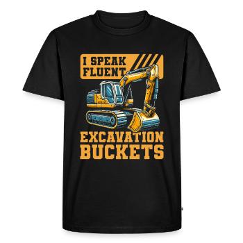 Opérateur d’excavatrice - T-shirt Premium bio Homme - noir - Devant - Nico (187cm)