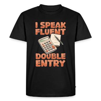 Comptable - T-shirt Premium bio Homme - noir - Devant - Nico (187cm)