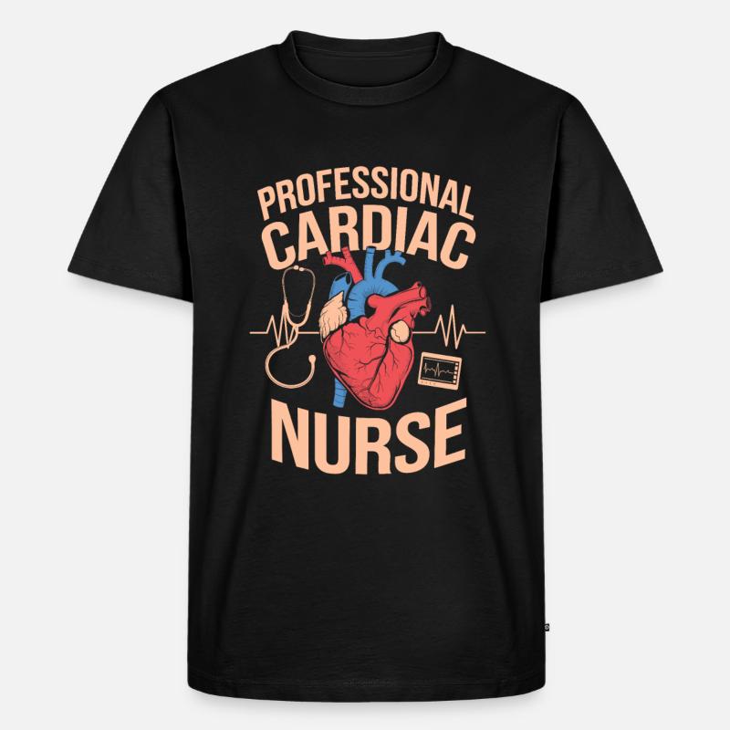 Herzkrankenschwester - Männer Premium Bio T-Shirt - Schwarz