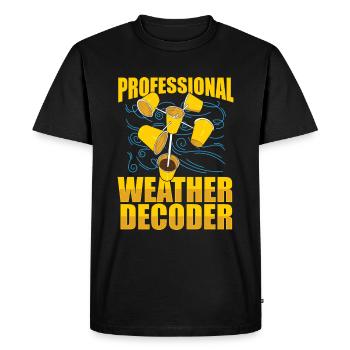 Climate Analyst - Men's Premium Organic T-Shirt - black - Front - Nico (187cm)