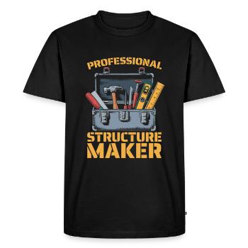 Builder - Men's Premium Organic T-Shirt - black - Front - Nico (187cm)