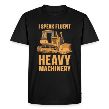 Bulldozer Planierraupe - T-shirt Premium bio Homme - noir - Devant - Nico (187cm)