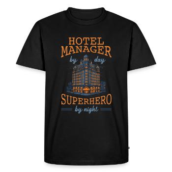 Hotel Manager - Men's Premium Organic T-Shirt - black - Front - Nico (187cm)