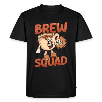 Barista Squad - Men's Premium Organic T-Shirt - black - Front - Nico (187cm)