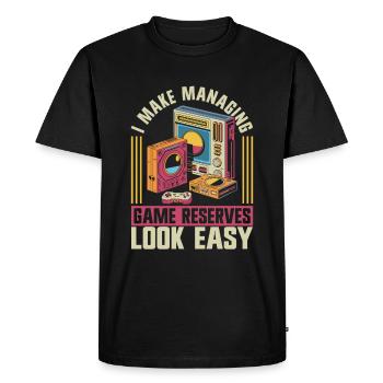 Garde-chasse - T-shirt Premium bio Homme - noir - Devant - Nico (187cm)