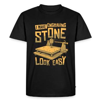 Engraver - Men's Premium Organic T-Shirt - black - Front - Nico (187cm)