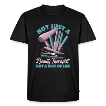 Esthéticienne - T-shirt Premium bio Homme - noir - Devant - Nico (187cm)