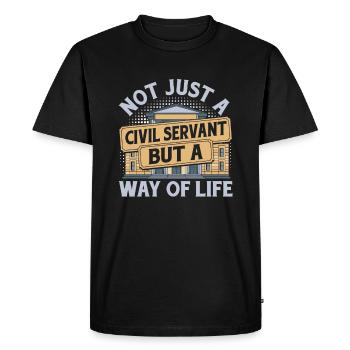 fonctionnaire - T-shirt Premium bio Homme - noir - Devant - Nico (187cm)