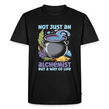 Alchimiste - T-shirt Premium bio Homme - noir - Devant - Nico (187cm)