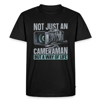Cameraman - Men's Premium Organic T-Shirt - black - Front - Nico (187cm)