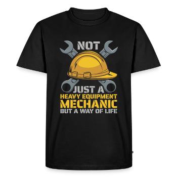 Mécanicien de machinerie lourde - T-shirt Premium bio Homme - noir - Devant - Nico (187cm)