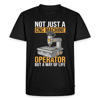 CNC Router - Men's Premium Organic T-Shirt - black - Front - Nico (187cm)