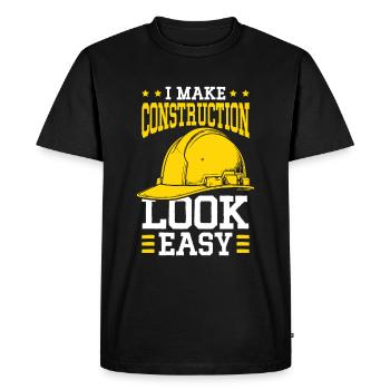 Builder - Men's Premium Organic T-Shirt - black - Front - Nico (187cm)