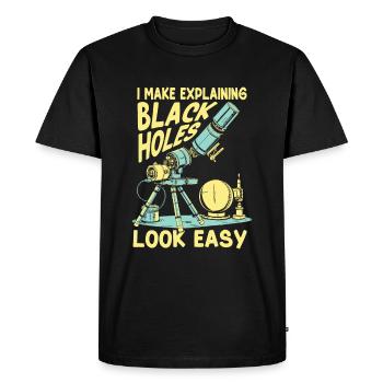 Astrophysicist - Men's Premium Organic T-Shirt - black - Front - Nico (187cm)