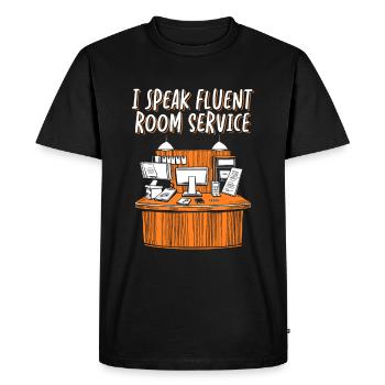 Hotel Manager - Men's Premium Organic T-Shirt - black - Front - Nico (187cm)