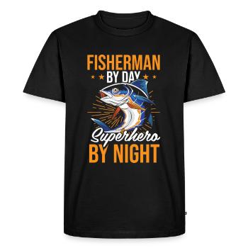 Fisherman - Men's Premium Organic T-Shirt - black - Front - Nico (187cm)