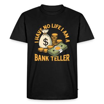 Bank employee - Men's Premium Organic T-Shirt - black - Front - Nico (187cm)
