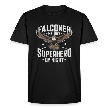 Fauconnier - T-shirt Premium bio Homme - noir - Devant - Nico (187cm)
