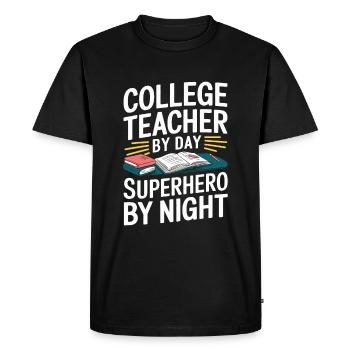 Professor - Men's Premium Organic T-Shirt - black - Front - Nico (187cm)