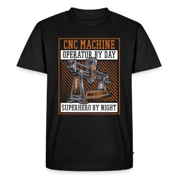 CNC Router - Men's Premium Organic T-Shirt - black - Front - Nico (187cm)