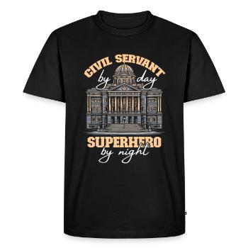 Fonctionnaire - T-shirt Premium bio Homme - noir - Devant - Nico (187cm)