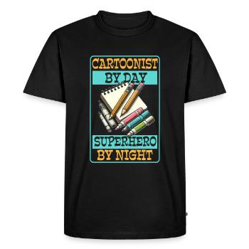 Dessinateur - T-shirt Premium bio Homme - noir - Devant - Nico (187cm)