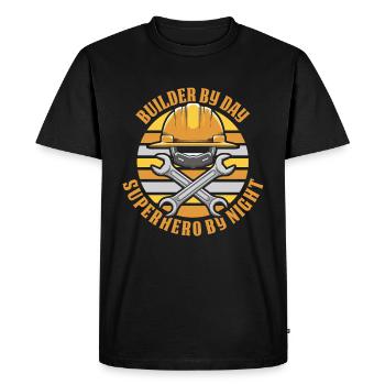 Builder - Men's Premium Organic T-Shirt - black - Front - Nico (187cm)