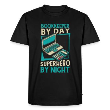 Comptable - T-shirt Premium bio Homme - noir - Devant - Nico (187cm)