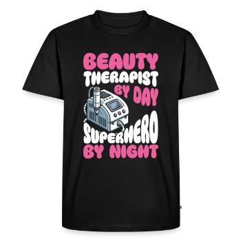 Esthéticienne - T-shirt Premium bio Homme - noir - Devant - Nico (187cm)