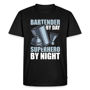 Barman Barman - T-shirt Premium bio Homme - noir - Devant - Nico (187cm)
