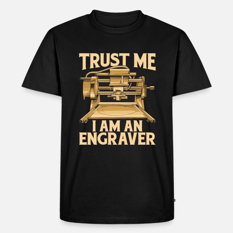 Graveur - Männer Premium Bio T-Shirt - Schwarz