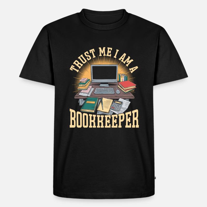 Buchhalter - Männer Premium Bio T-Shirt - Schwarz