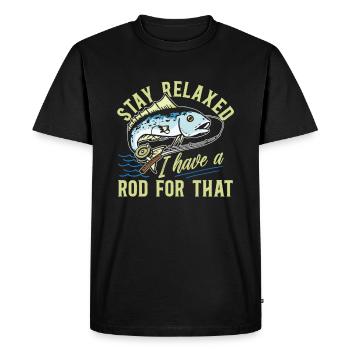Fisherman - Men's Premium Organic T-Shirt - black - Front - Nico (187cm)