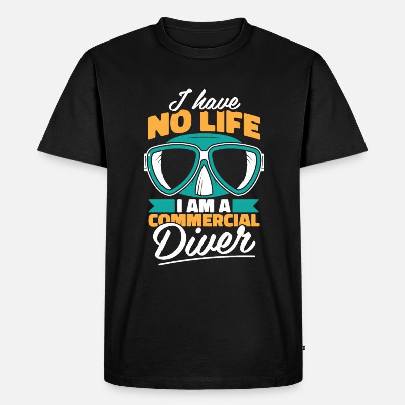 Berufstaucher - Männer Premium Bio T-Shirt - Schwarz