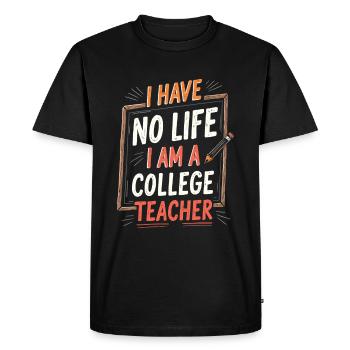 Professor - Men's Premium Organic T-Shirt - black - Front - Nico (187cm)