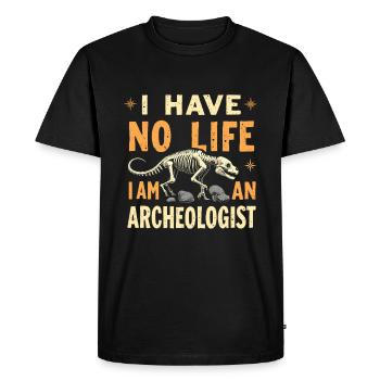 Archéologue - T-shirt Premium bio Homme - noir - Devant - Nico (187cm)