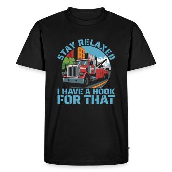 Service de remorquage Dépanneuse - T-shirt Premium bio Homme - noir - Devant - Nico (187cm)