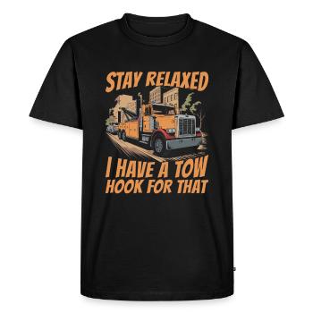 Service de remorquage Dépanneuse - T-shirt Premium bio Homme - noir - Devant - Nico (187cm)