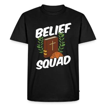 Priest Cadre - Men's Premium Organic T-Shirt - black - Front - Nico (187cm)