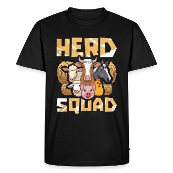 Cadre d’éleveurs de bovins - T-shirt Premium bio Homme - noir - Devant - Nico (187cm)