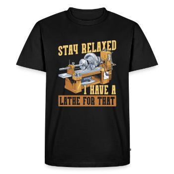 Tourneur sur bois - T-shirt Premium bio Homme - noir - Devant - Nico (187cm)