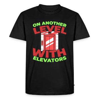 Elevator Elevator - Men's Premium Organic T-Shirt - black - Front - Nico (187cm)