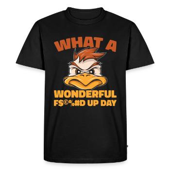 Journée du canard foutu en l’air - T-shirt Premium bio Homme - noir - Devant - Nico (187cm)