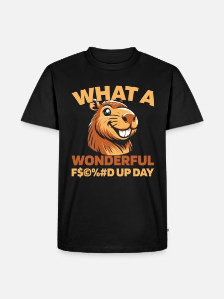 Capybara Wasserschwein Fucked Up Day - Men's Premium Organic T-Shirt - black