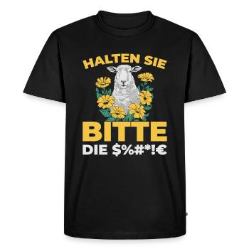 Moutons, taisez-vous, s’il vous plaît - T-shirt Premium bio Homme - noir - Devant - Nico (187cm)