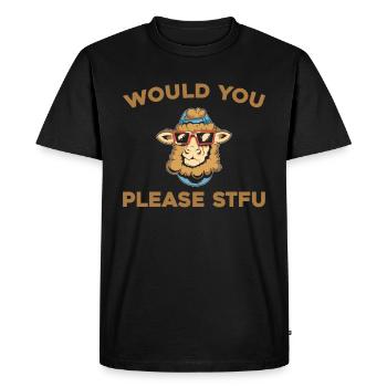 Moutons, taisez-vous, s’il vous plaît, taisez-vous - T-shirt Premium bio Homme - noir - Devant - Nico (187cm)