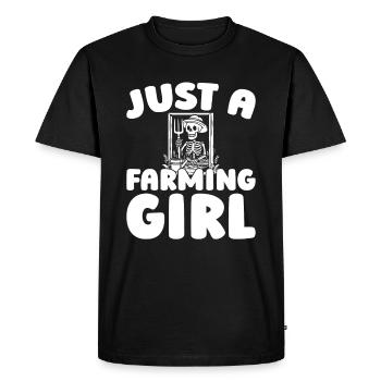 Fermier Fermier Juste une fille de l’agriculture - T-shirt Premium bio Homme - noir - Devant - Nico (187cm)